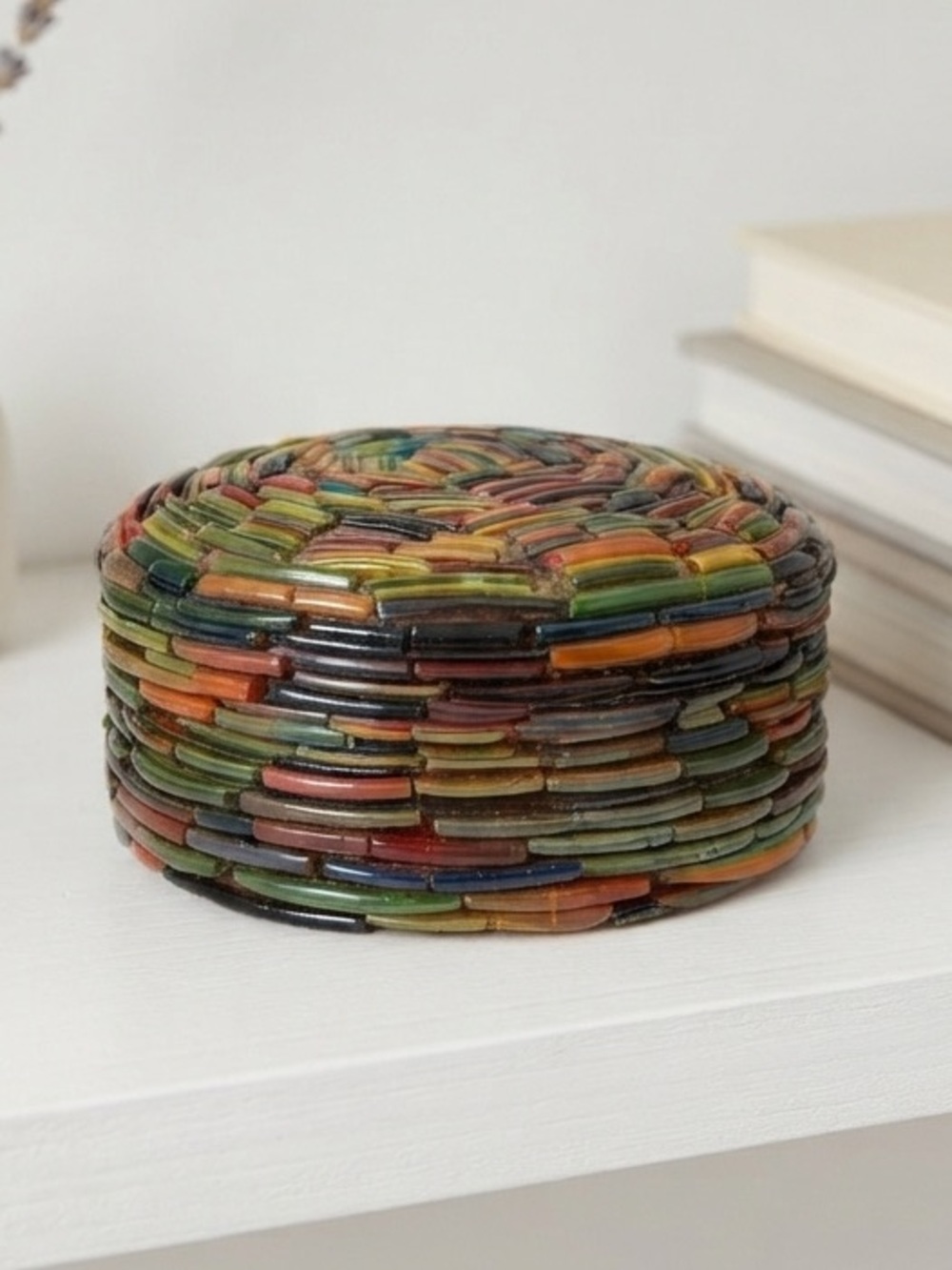 Handcrafted Multicolor Mosaic Trinket Box - Jewelry Organizer